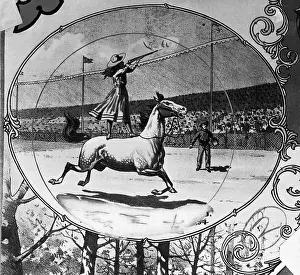 Annie Oakley Shooting From Horseback