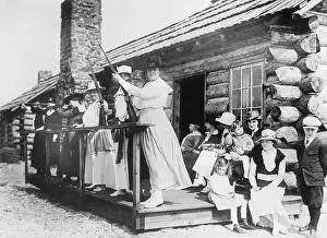 Log Cabin Prints: Annie Oakley Teaching Women to Shoot