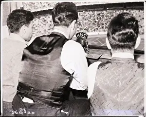 Announcer Prints: Announcers Broadcasting Football Game