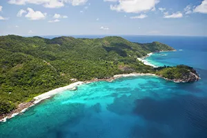 Images Dated 6th April 2012: Anse Bazarca, Pointe Police and Police Bay, Southern Mahe, Mahe, Seychelles, Africa, Indian Ocean