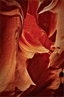 Antelope Canyon, Arizona, USA Gallery: Antelope Canyon Oil Painting