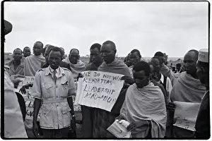 Anti-Kenyatta Demonstrators W/Signs