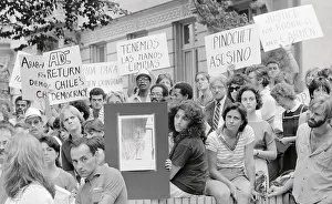 Clary Prints: Anti Pinochet Demonstrators Protesting