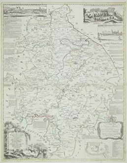Cartouche Prints: antique, architecture, archival, art, cartography, cartouche, county, district, document