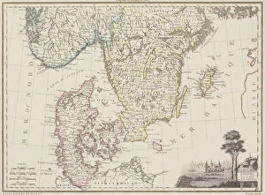 Scandinavia Collection: antique, archival, baltic, border, cartography, denmark, document, europe, european