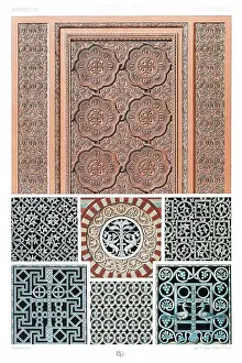 Antique Byzantine Empire pattern Manuscripts Decoration by Racinet - Lithograph
