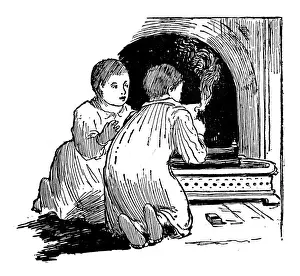 Hearth Prints: Antique children book illustrations