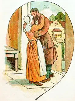 Antique children book illustrations: Hug