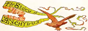 Antique children book illustrations: Story of Aeschylus
