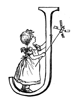 Prints of Antique children spelling book illustrations: Alphabet letter J Antique Children Book Illustration Prints: Antique children spelling book illustrations: Alphabet letter J