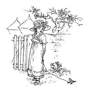 Antique children spelling book illustrations: Bird