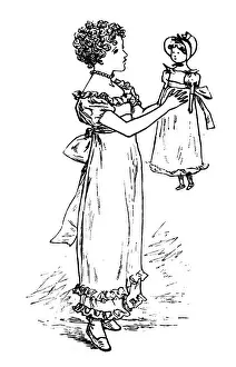 Prints of Antique children spelling book illustrations: Doll Antique Children Book Illustration Prints: Antique children spelling book illustrations: Doll