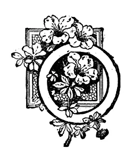 Letter O Prints: Antique childrens book comic illustration: Ornate letter O