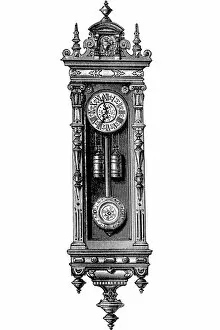Images Dated 17th December 2015: Antique clock Design Illustrations
