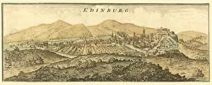 Images Dated 20th May 2011: Antique Engraving of Edinburgh in Scotland