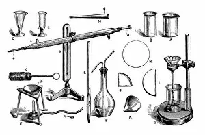 Images Dated 5th June 2017: Antique engraving illustration: Chemistry equipment