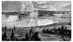 Images Dated 5th June 2017: Antique engraving illustration: Niagara Falls