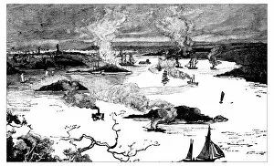 Images Dated 5th June 2017: Antique engraving illustration: Sydney from the harbour