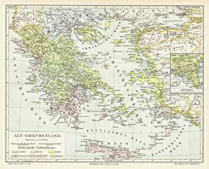 Images Dated 10th May 2017: Antique Greece empire map 1895