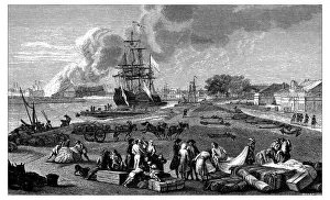 Carriage Collection: Antique illustration of dock