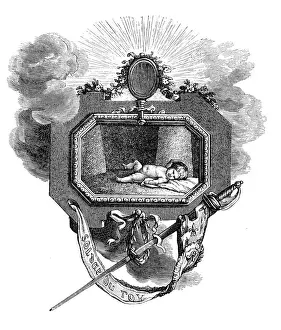 Dead Person Prints: Antique illustration of emblem