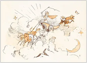 Images Dated 25th April 2019: Antique illustration from fables picture book: The king and the abbot of Canterbury