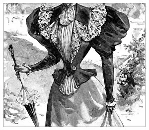 Corsetry Collection: Antique illustration from French fashion magazine
