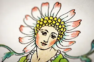 Prints of Antique illustration of humanized flowers and plants: Daisy Humanised Flowers And Plants Prints: Antique illustration of humanized flowers and plants: Daisy