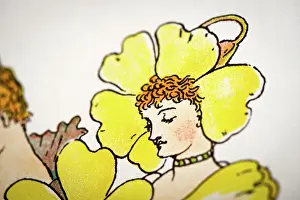 Prints of Antique illustration of humanized flowers and plants: Primrose Humanised Flowers And Plants Prints: Antique illustration of humanized flowers and plants: Primrose