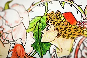 Prints of Antique illustration of humanized flowers and plants: Rose Humanised Flowers And Plants Prints: Antique illustration of humanized flowers and plants: Rose