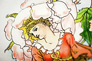 Prints of Antique illustration of humanized flowers and plants: Rose Humanised Flowers And Plants Prints: Antique illustration of humanized flowers and plants: Rose