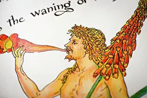 Antique illustration of humanized flowers and plants: Triton spear flower
