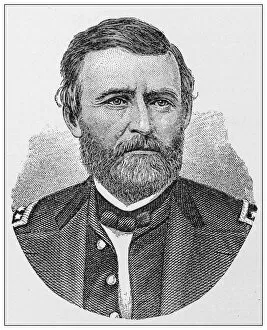 Antique illustration of important people of the past: Ulysses Simpson Grant