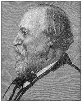 Legends and Icons Collection: Antique illustration of important people of the past: Robert Browning