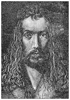 Albert Durer Prints: Antique illustration of important people of the past: Albrecht DAOErer