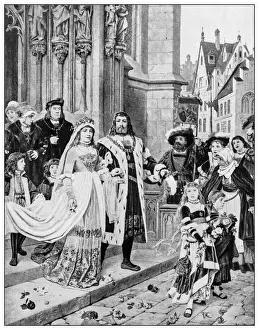 Albert Durer Prints: Antique illustration of important people of the past: Albrecht DAOErers wedding