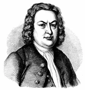 Antique illustration of Johann Sebastian Bach