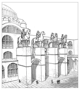 Images Dated 11th February 2016: Antique illustration of main entrance of Hagia Sophia (istanbul, Turkey)