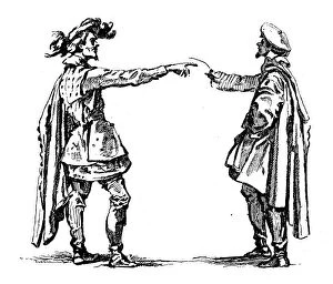 Images Dated 11th February 2016: Antique illustration of two men arguing