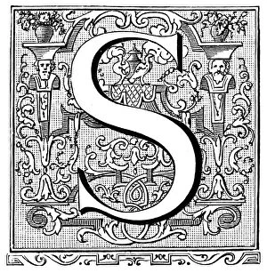Images Dated 4th April 2016: Antique illustration of ornate letter S
