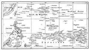 Images Dated 19th July 2016: Antique illustration of Pacific Ocean Islands map