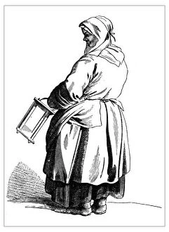 Images Dated 4th April 2016: Antique illustration of people and jobs from Paris: Vendor