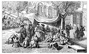 Antique illustration of plague in Marseille