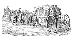 Images Dated 23rd March 2016: Antique illustration of queen on carriage