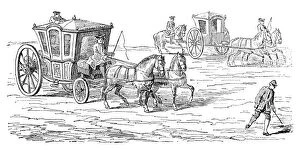 Carriage Collection: Antique illustration of queen on carriage