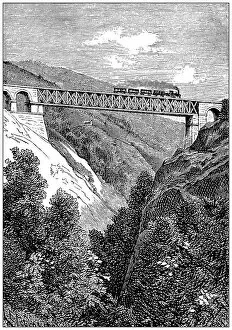 What's New: Antique illustration: Railway bridge, Cenisio