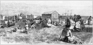 Ramsgate, The Great English Seaside Town Collection: Antique illustration: Ramsgate beach