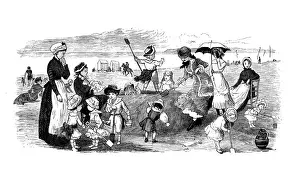 Antique illustration by Randolph Caldecott: TROUVILLE SUR MER