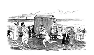 Antique illustration by Randolph Caldecott: TROUVILLE SUR MER