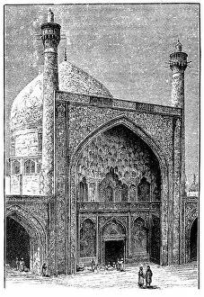 Iran Collection: Antique illustration of Shah Mosque known as Imam mosque, Isfahan